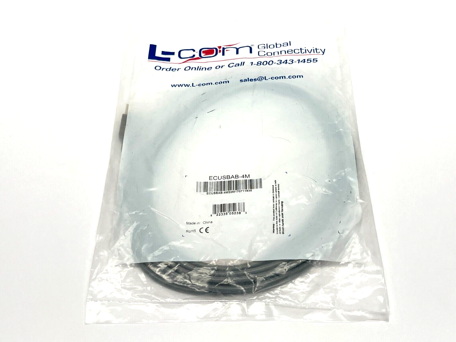 ECUSBAB-4M | L-Com Deluxe USB Cable Type A - B Cable 4m - New - Maverick Industrial Sales