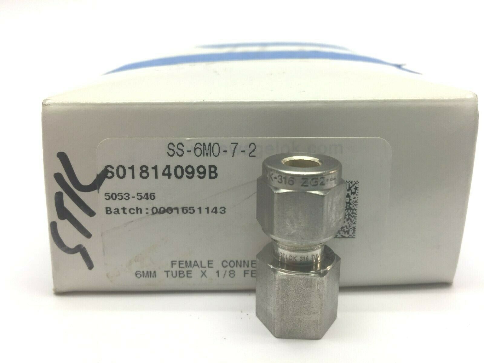 Swagelok SS-6M0-7-2 Female Connector 6mm Tube x 1/8 Female Pipe - New – Open box - Maverick Industrial Sales