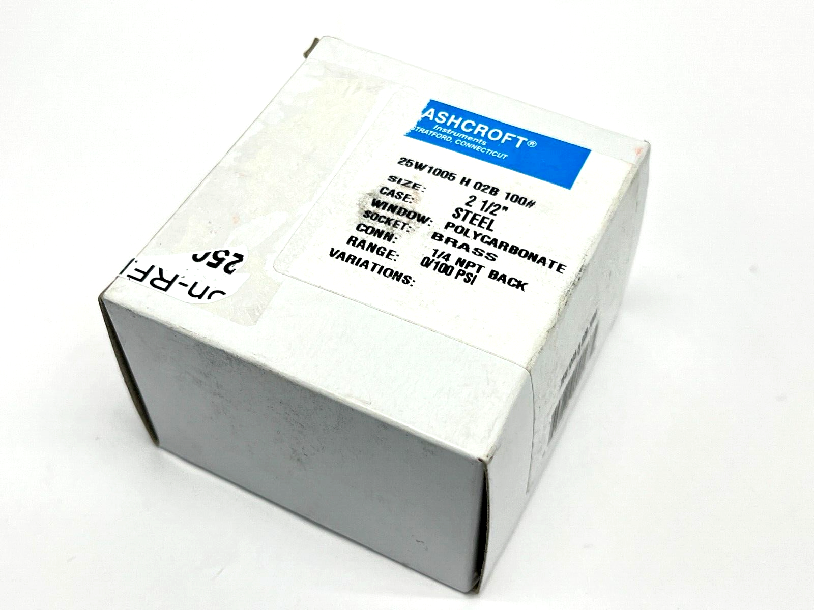 Ashcroft 25W1005-H-02B-100# Gauge 2-1/2" 1/4 NPT Back 0-100PSI - Maverick Industrial Sales