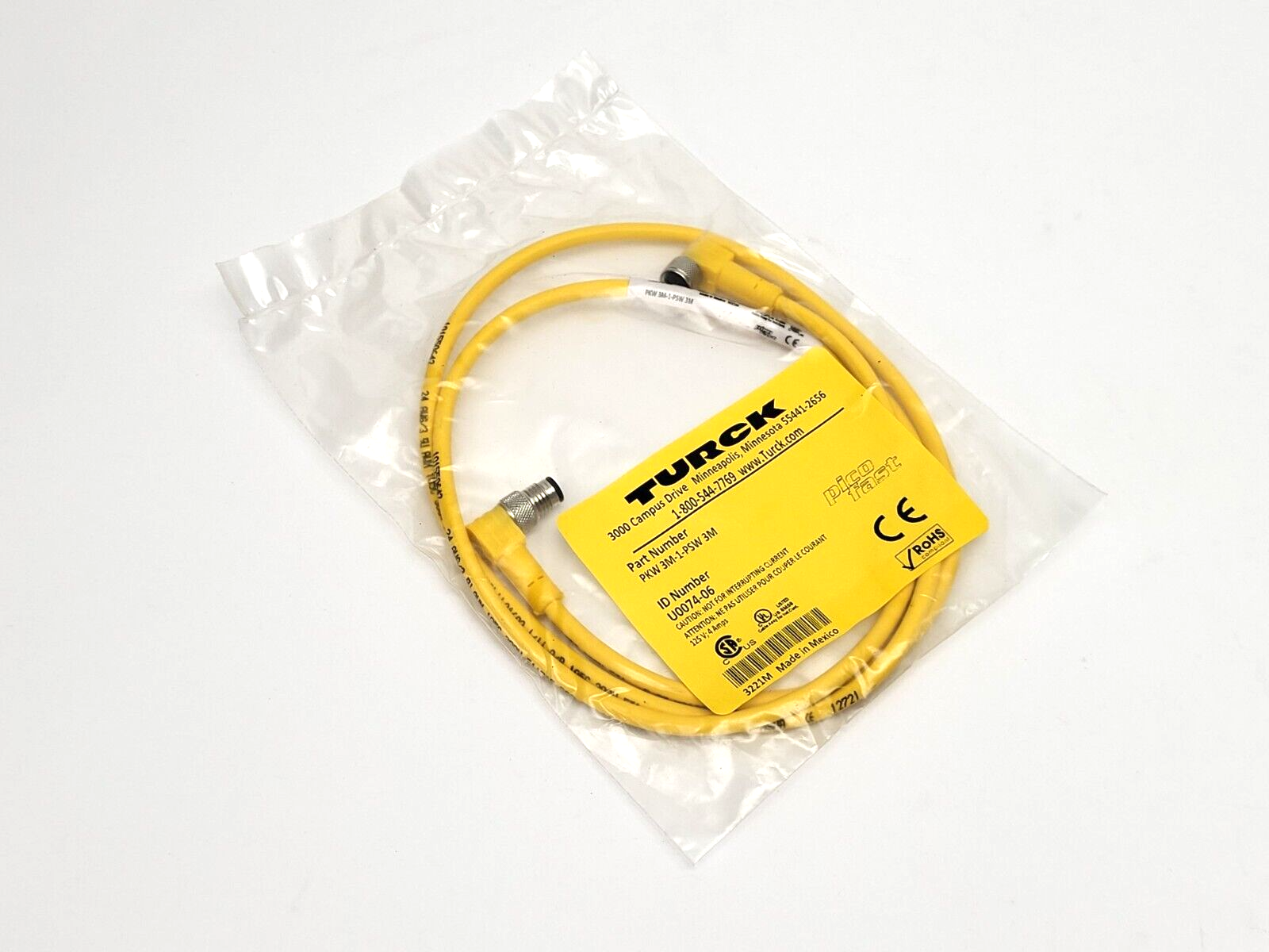 Turck PKW 3M-1-PSW 3M Actuator and Sensor Cordset U0074-06 - Maverick Industrial Sales