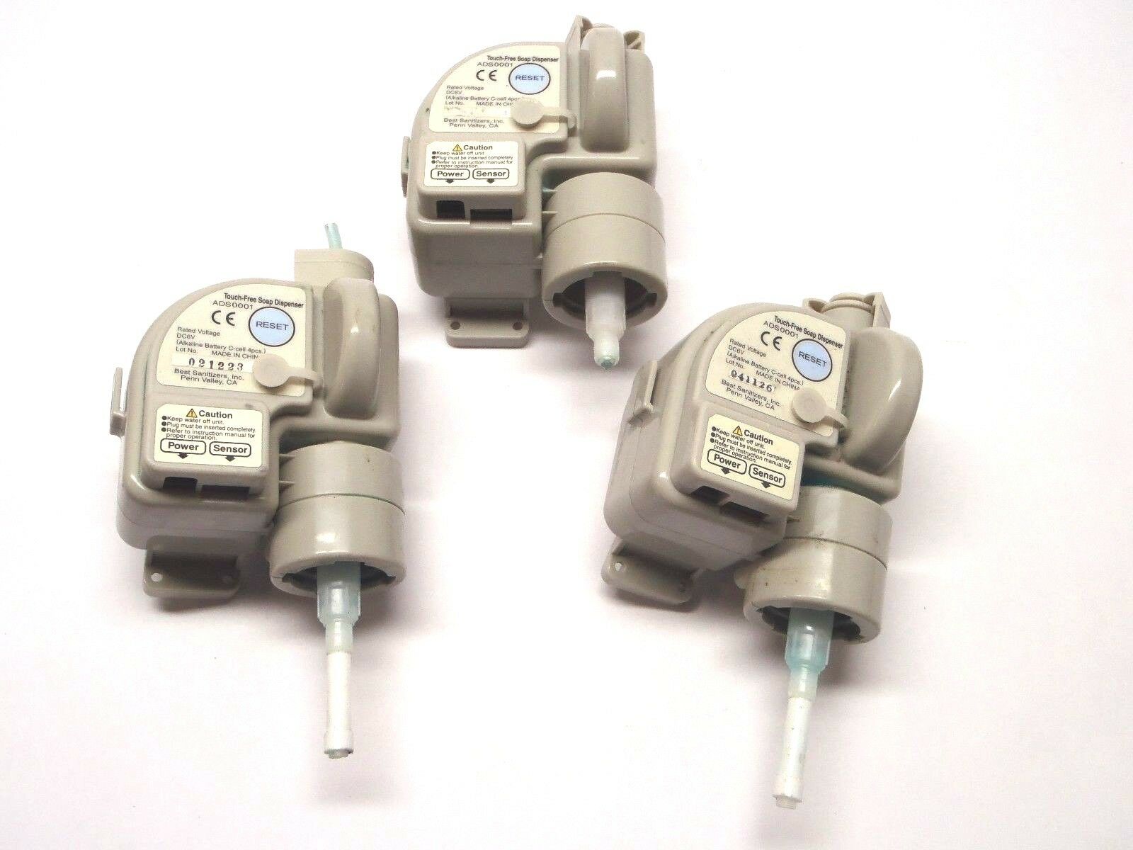 Lot of 3 Best Sanitizers ADS0001 Touch Free Soap Dispensr DC6V - For parts or not working - Maverick Industrial Sales