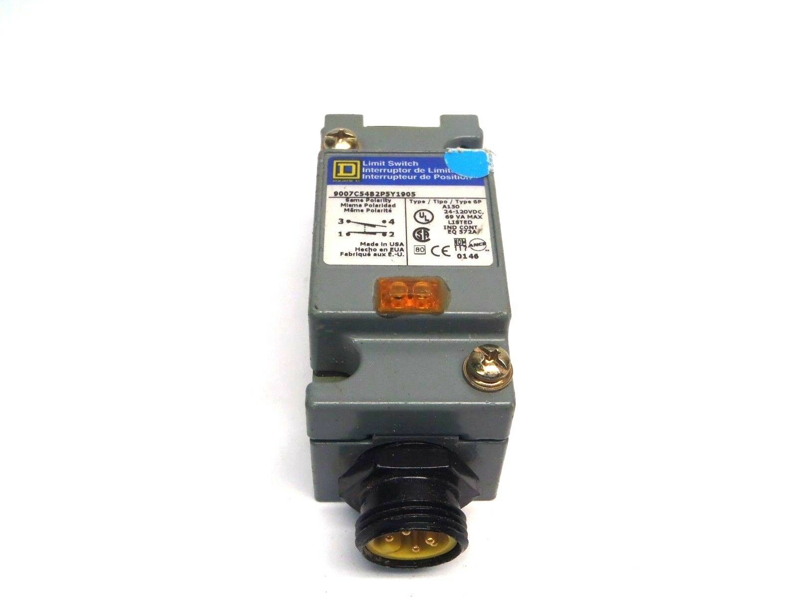 9007C54B2P5Y1905 | Square D Limit Switch 600V 10AMP Form Y1905 24-120VDC - Used - Maverick Industrial Sales