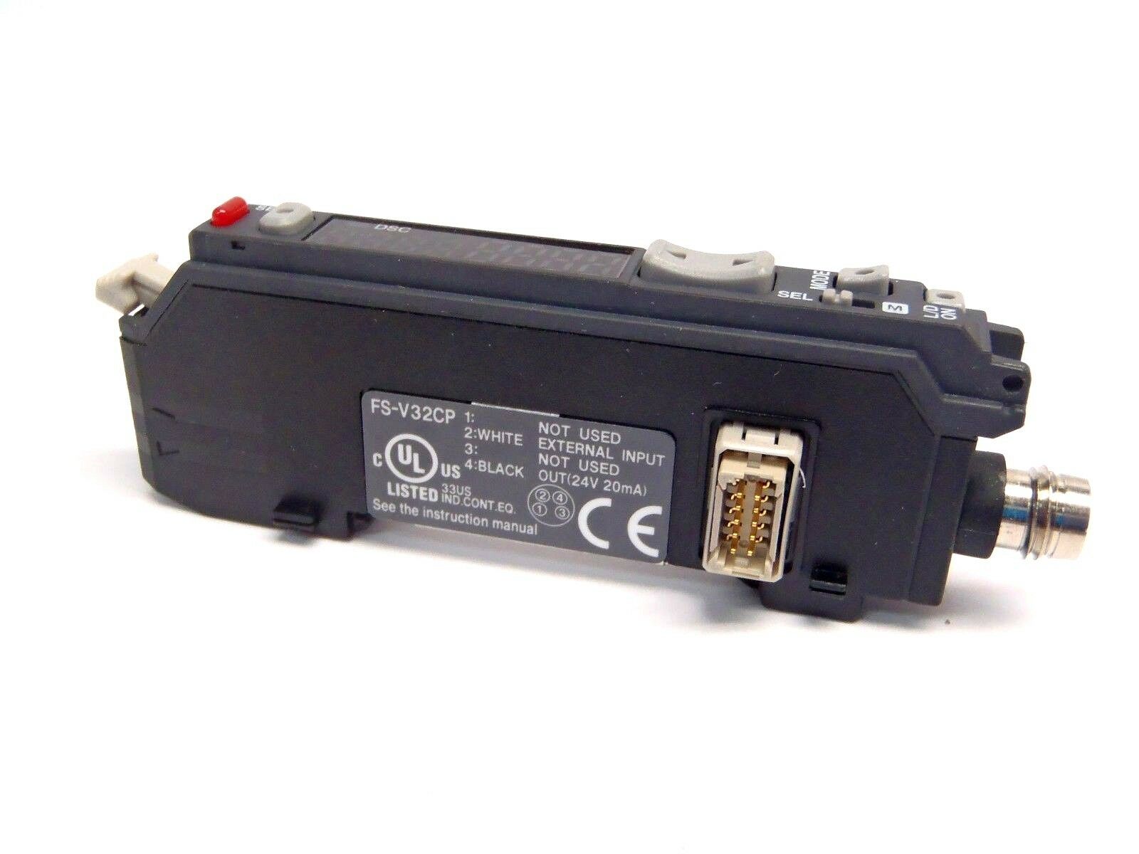 Keyence FS-V32CP Photo Electric Fiber Optic Sensor 24V 20mA M8 Connector - Maverick Industrial Sales