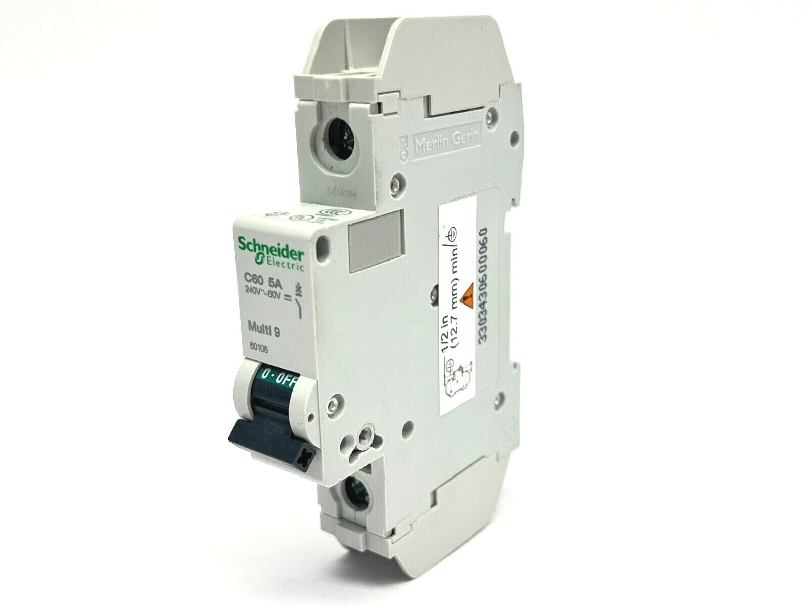 Schneider Electric 60106 Circuit Breaker Multi 9 C60 5A 240V 1-Pole - Maverick Industrial Sales