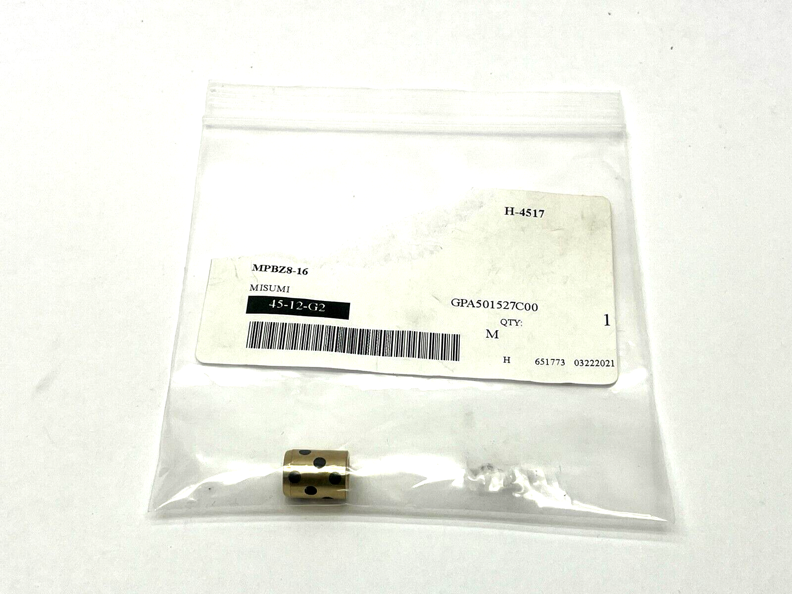 MiSUMi MPBZ8-16 Oil Free Bushing 12mm O.D. 8mm I.D. - New - Maverick Industrial Sales