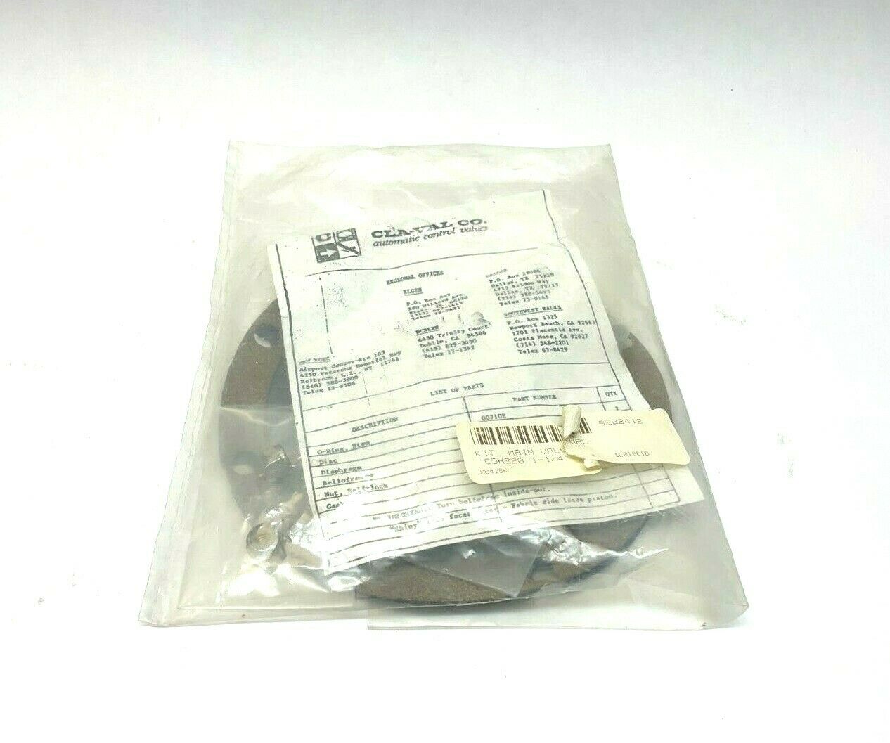 88418K | Cla-Val Co. Valve Repair Kit, CDHS-20 Relief Valve, 1-1/4" - New - Maverick Industrial Sales