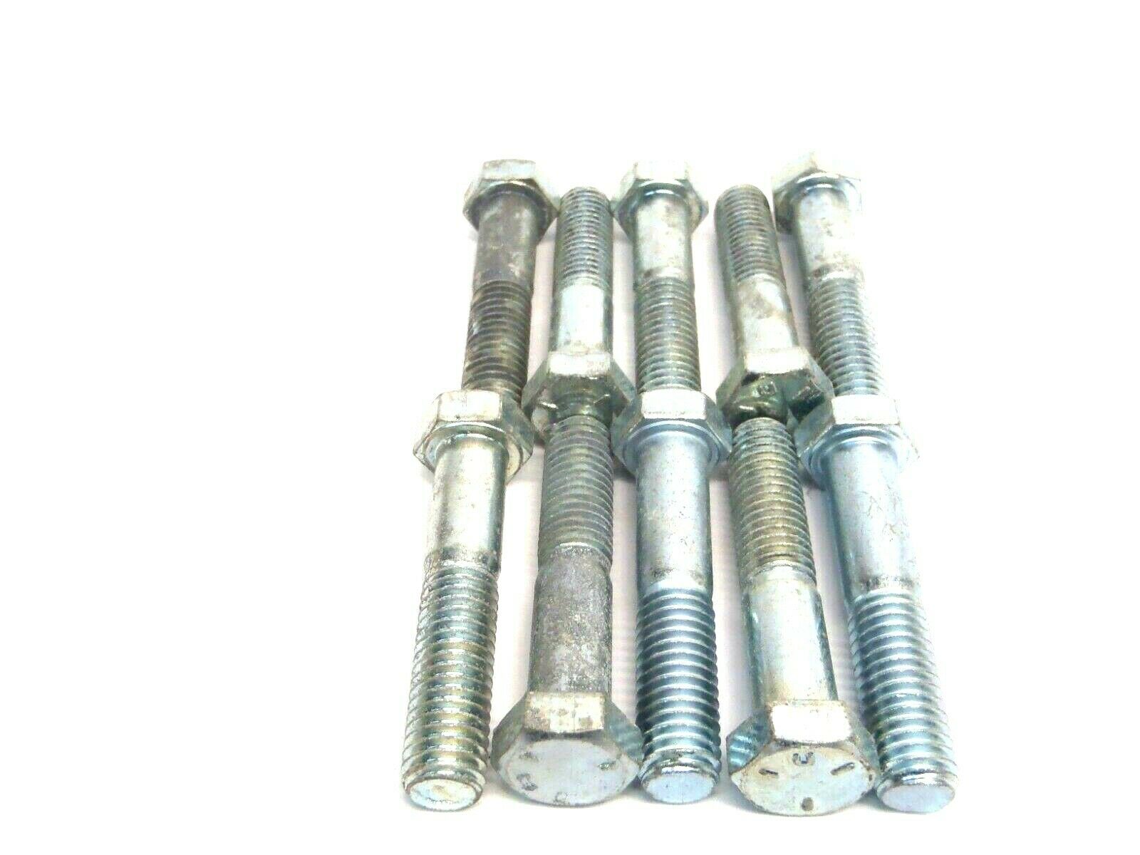 Lot of 10 Zinc 1/2-13 Inch Thread x 2-1/2" Inch Length Hex Head Bolts - Maverick Industrial Sales
