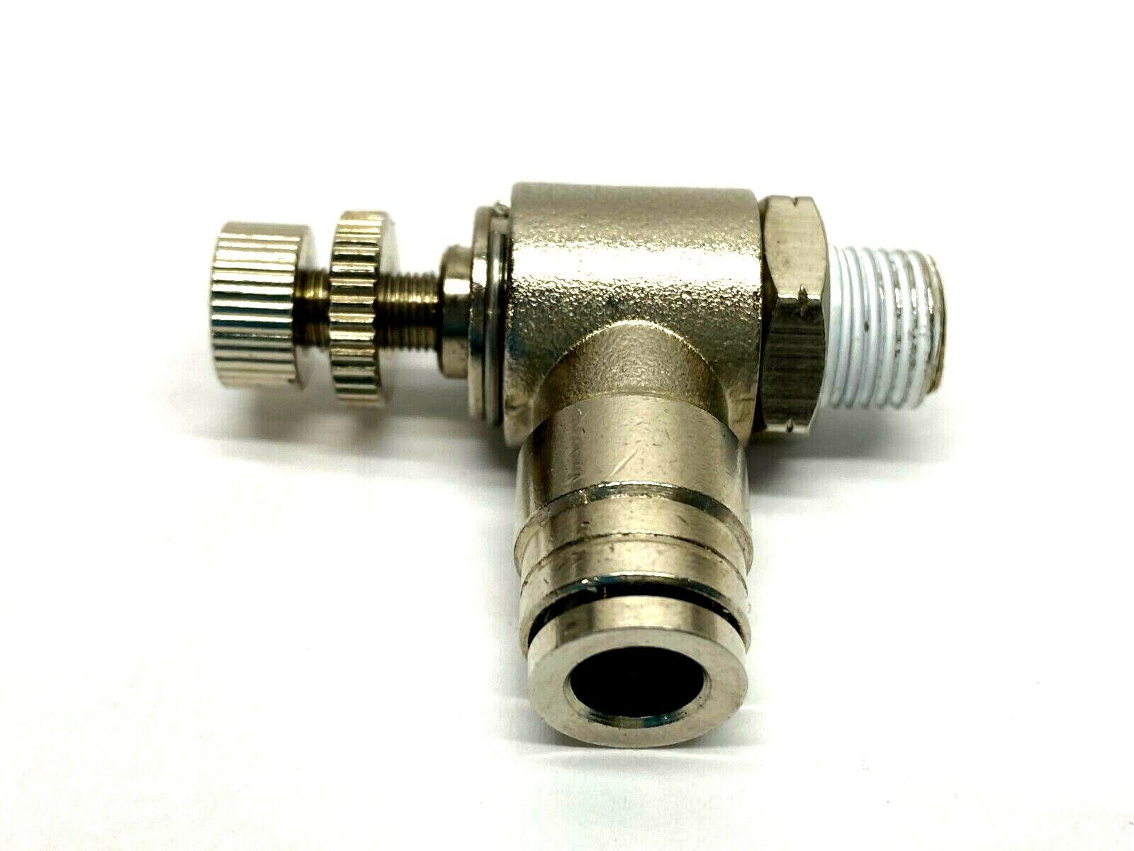 Pneumatic Flow Control Regulator 1/4" Tube OD 1/4" OD Male - Used - Maverick Industrial Sales