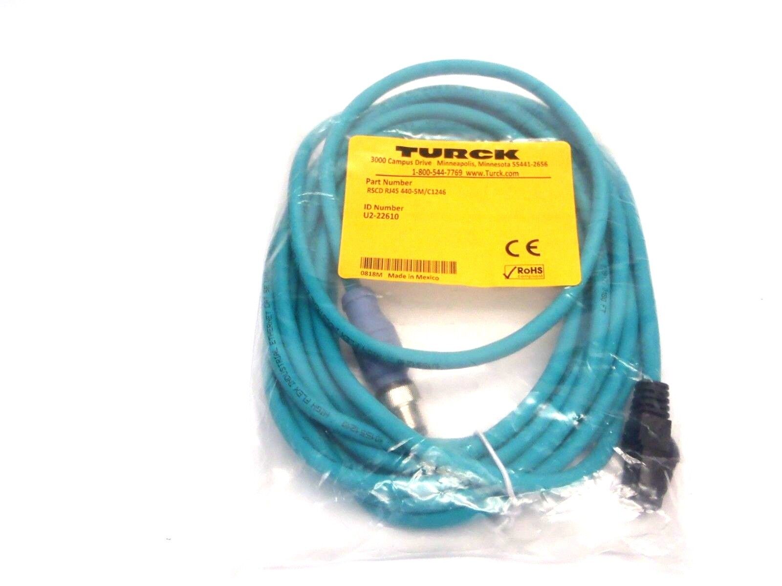 RSCD RJ45 440-5M/C1246 ID U2-22610 | Turck RSCD RJ45 440-5M/C1246 ID Network Hybrid Male M12 to RJ45 5m U2-22610 - New - Maverick Industrial Sales