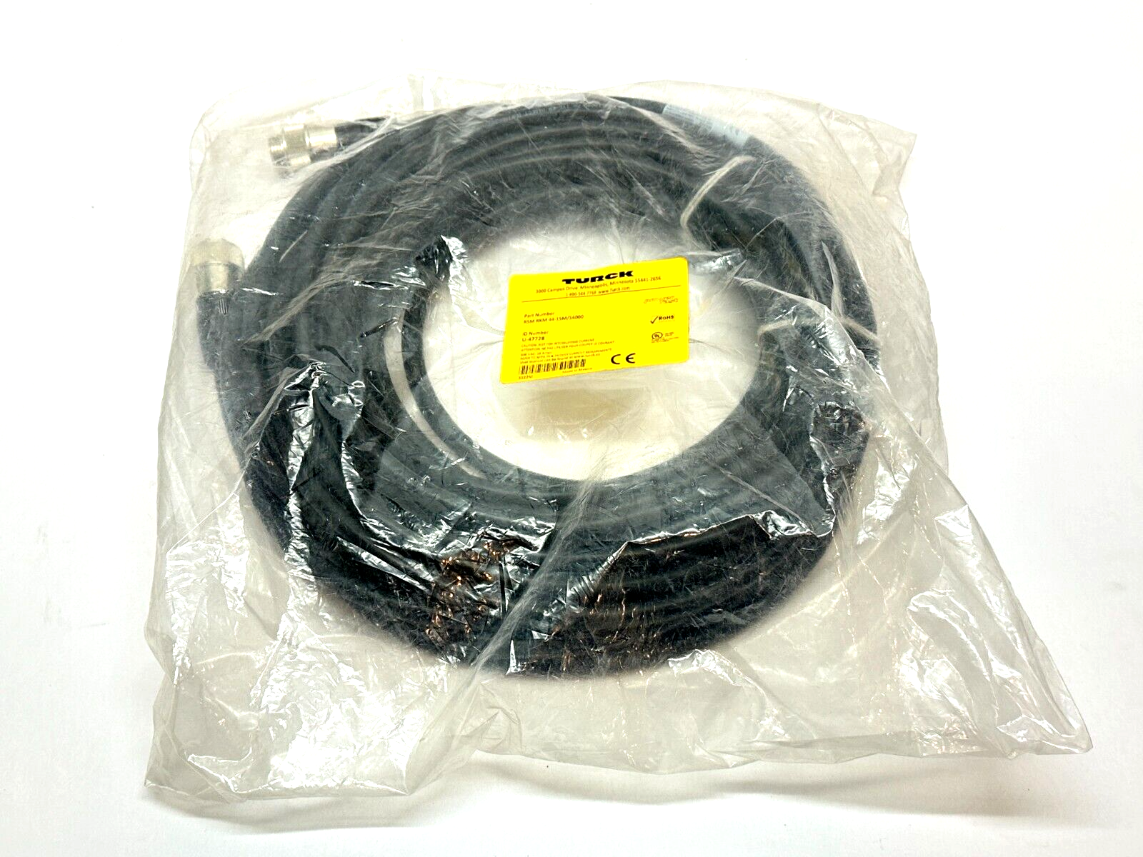 Turck RSM RKM 44-15M/S4000 Power Cordset Male 7/8" - Female 7/8" 15m U-47728 - Maverick Industrial Sales