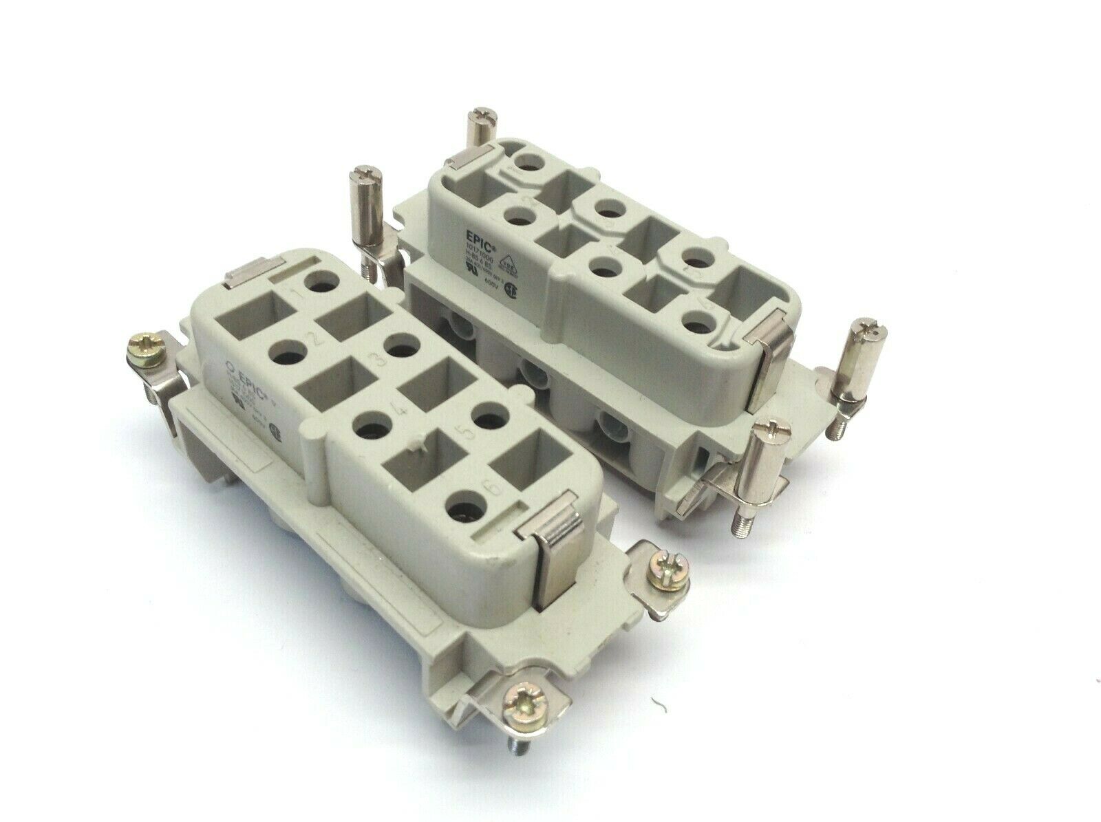 Lot of 2 Epic 10171000 H-BS 6 BS 35A 400V 6kV 3 Connector Insert - Used - Maverick Industrial Sales