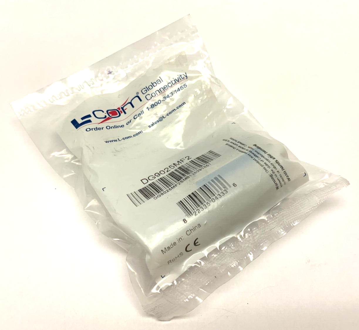 DG9025MF2 | L-Com Low Profile Right Angle Adapter Db25 Male/Female Cable Exit 2 - New - Maverick Industrial Sales