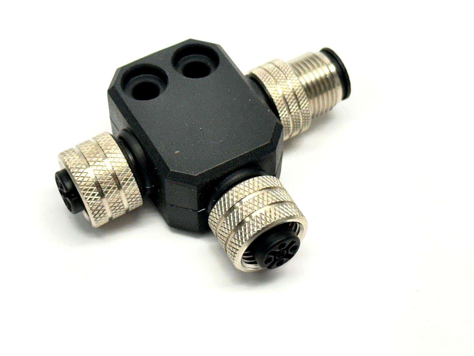 Molex 1200688009 Micro-Change 5 Poles Male Female with Female Drop M12 Tee - New – Open box - Maverick Industrial Sales