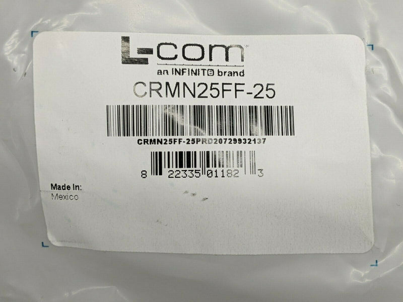 L-Com CRMN25FF-25 Reversible Hardware Molded D-Sub Cable, DB25 Female/Female 25' - Maverick Industrial Sales