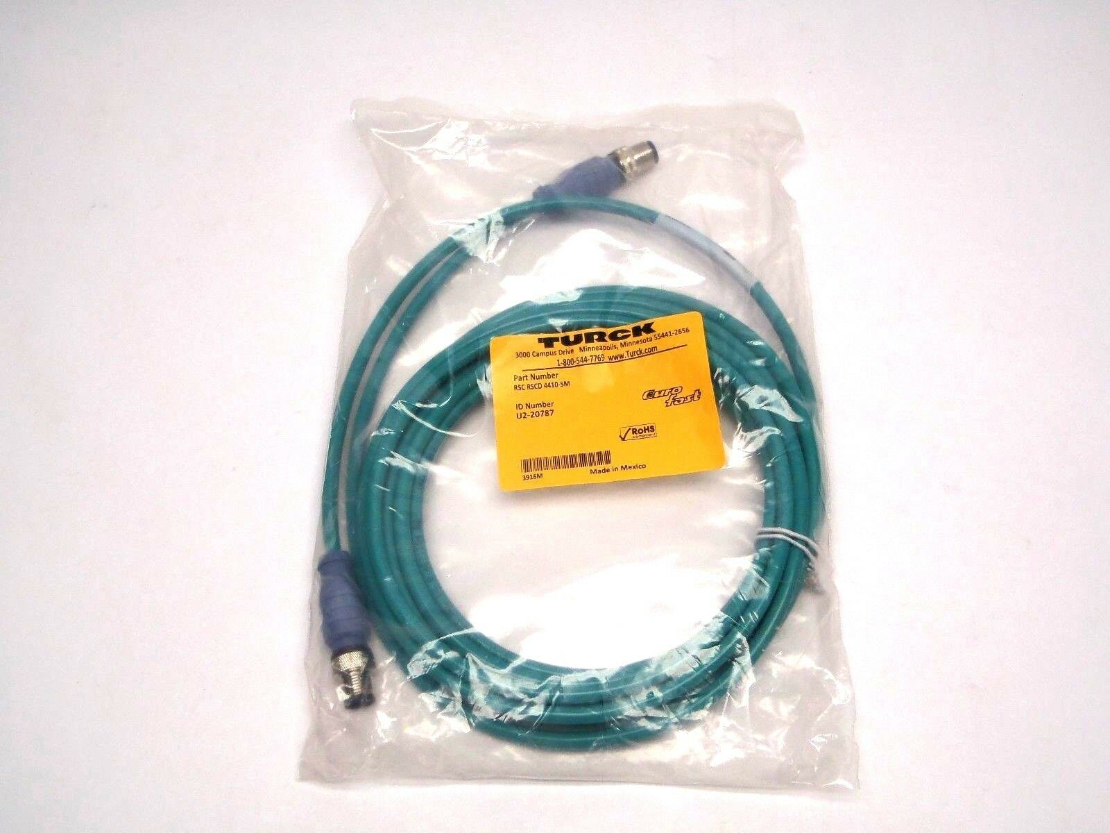 Turck RSC RSCD 4410-5M Eurofast Ethernet Cable 5 Meters U2-20787 - Maverick Industrial Sales