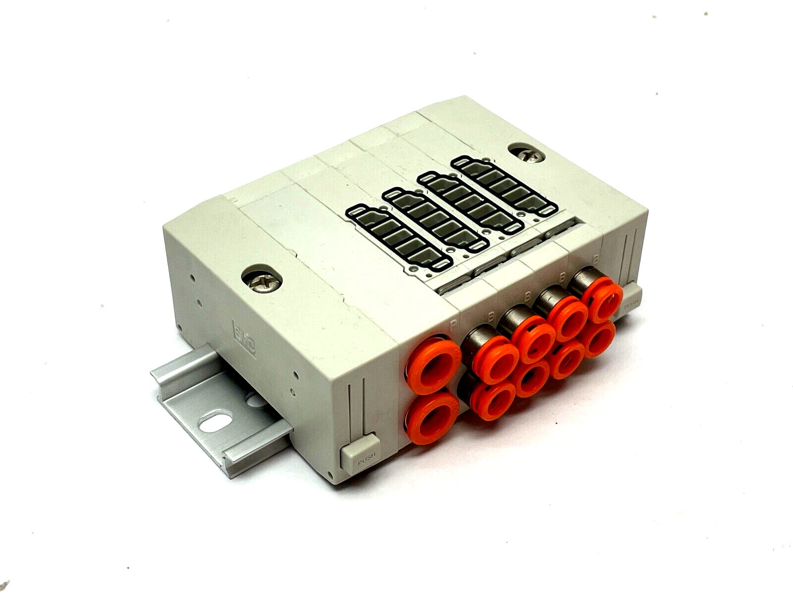 SS5Y3-45-04D-N7 | SMC Stacking Manifold w/ DIN Rail - New Other - Maverick Industrial Sales