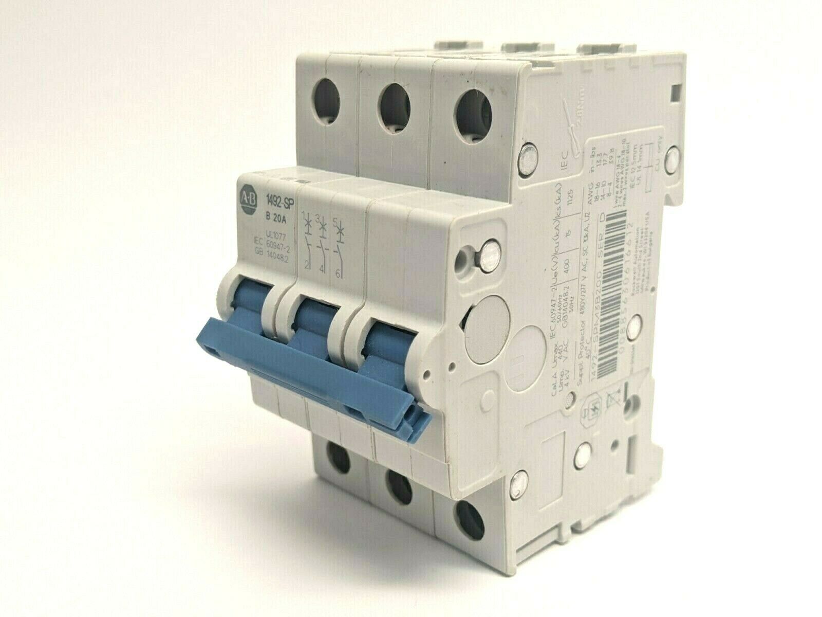 Allen Bradley 1492-SPM3B200 Ser D Miniature Circuit Breaker 20A - Maverick Industrial Sales