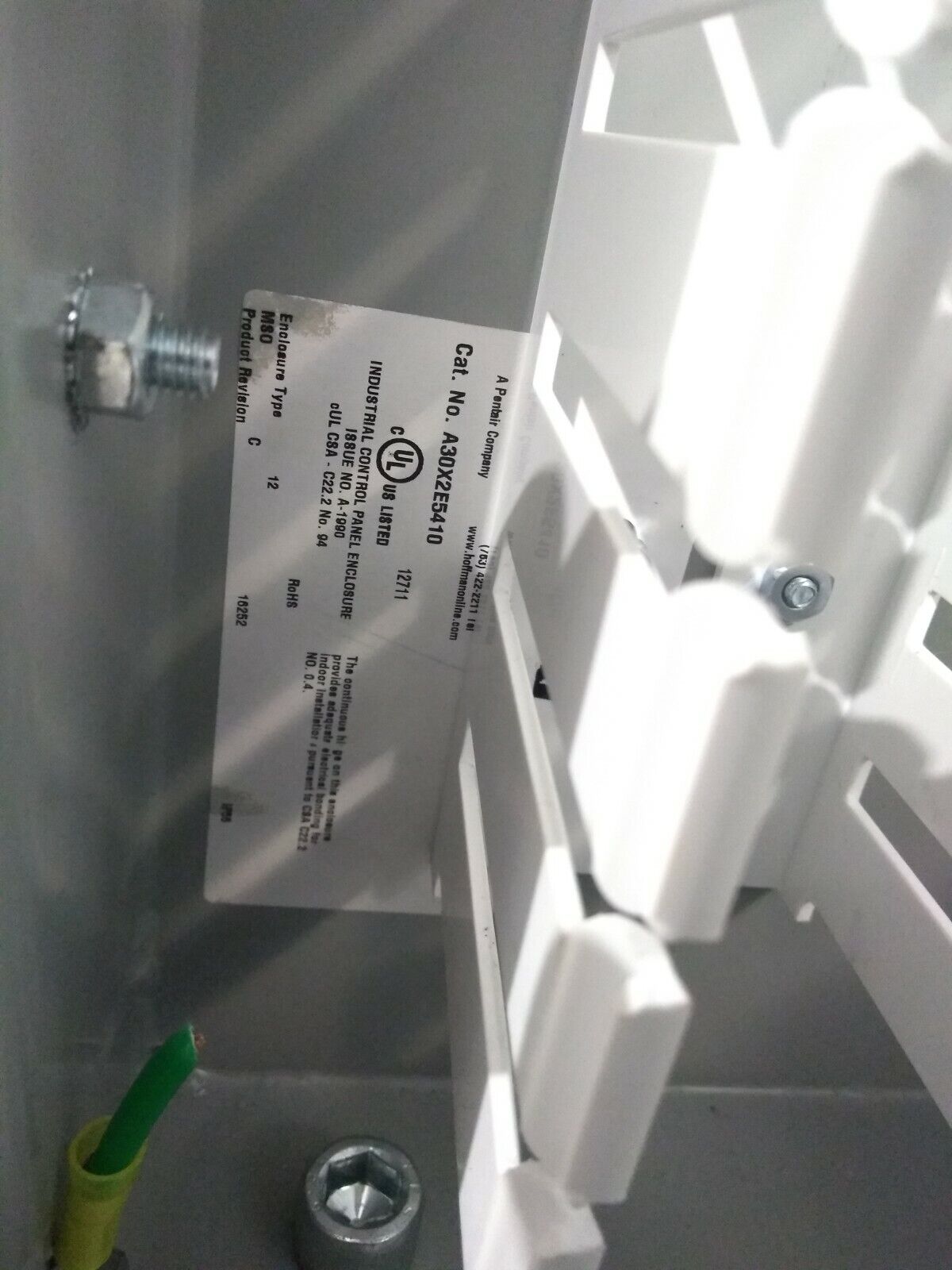 Hoffman A30X2E5410 Enclosure 30"x54.5"x10" 2 Doors w/ Allen Bradley 1494U-D60 - Used - Maverick Industrial Sales