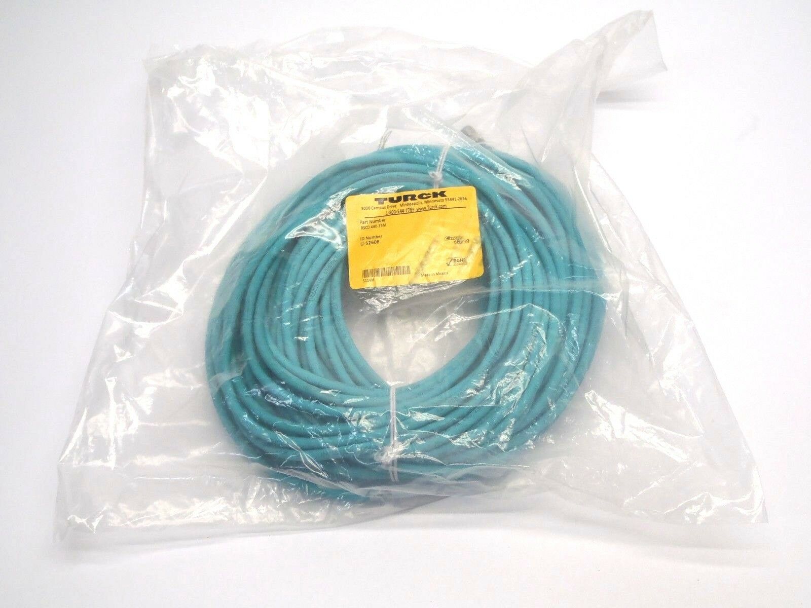Turck RSCD 440-35M Network Eurofast 4 Pin Cable  U-52608 - Maverick Industrial Sales