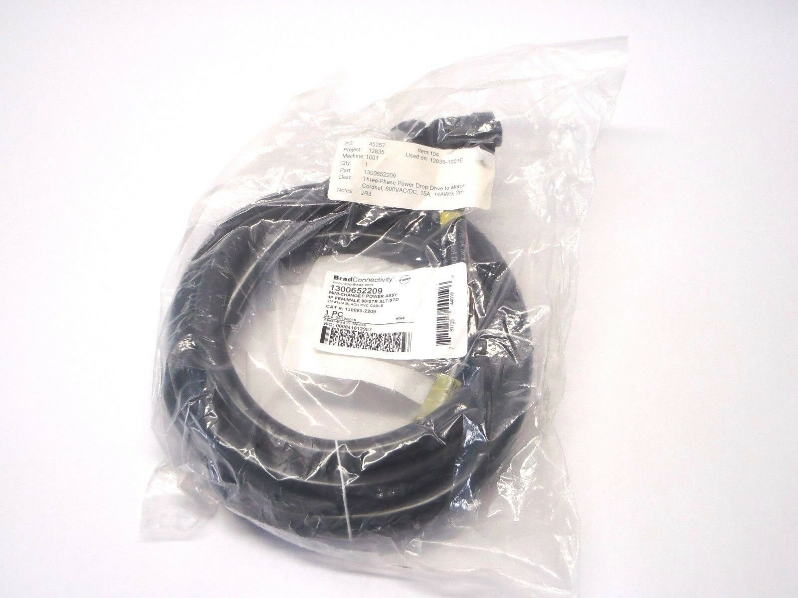 Molex Woodhead BradConnectivity 1300652209 Mini-Change Power Assy - Maverick Industrial Sales