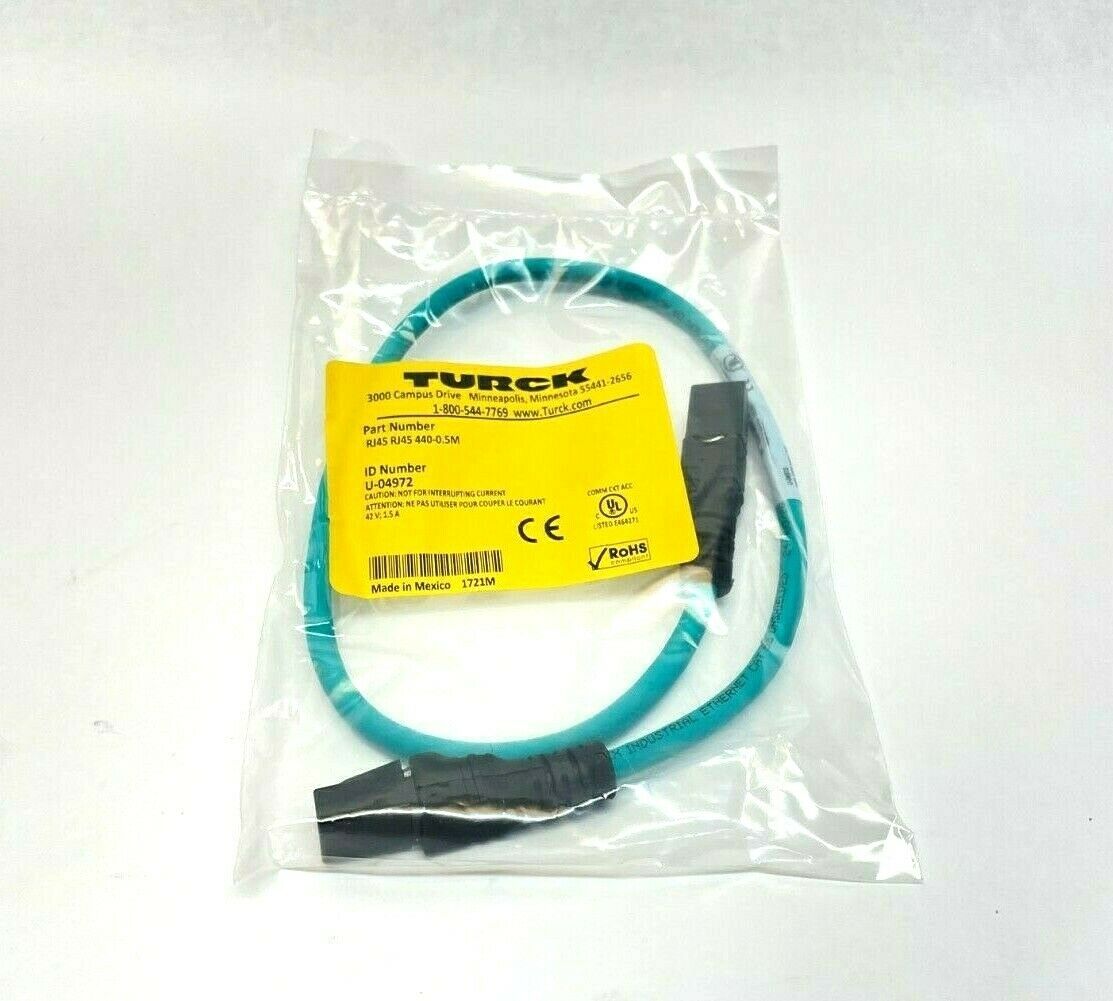RJ45 RJ45 440-0.5M | Turck , Straight Male to Straight Male Connector, U-04972 - New - Maverick Industrial Sales