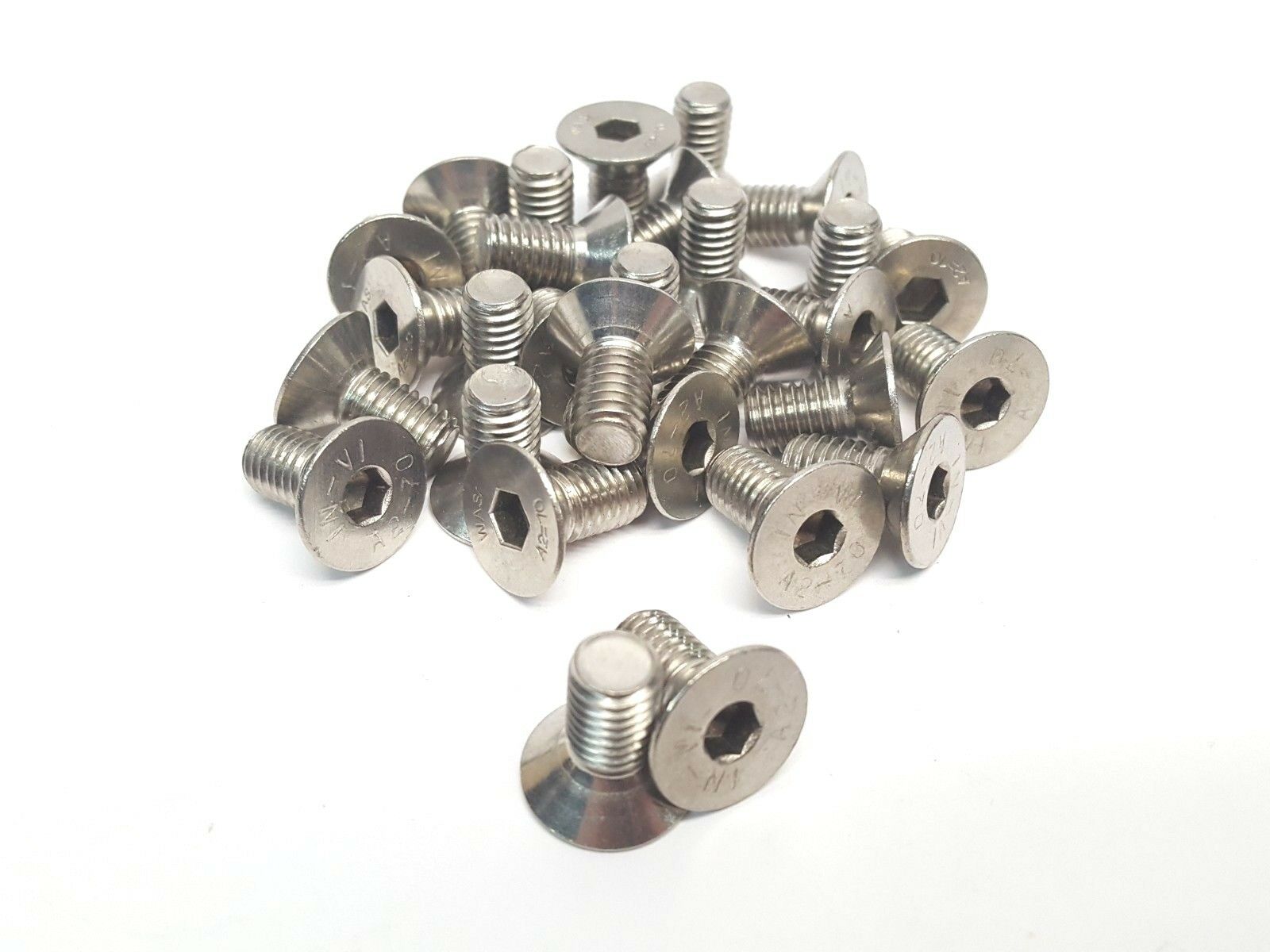 Lot of (29)18-8 Stainless Steel Hex Drive Flat Head Screw M8x1.25mm 10mm Long - Maverick Industrial Sales