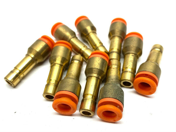 SMC Brass Plug Reducer 5/16" OD x 1/4" Push to Connect LOT OF 10 - Maverick Industrial Sales