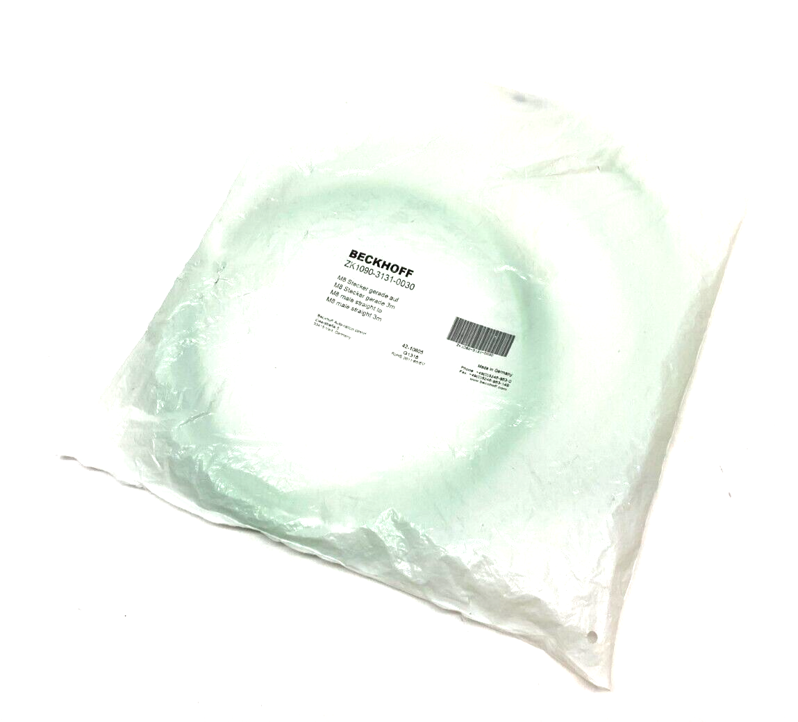 Beckhoff ZK1090-3131-0030 EtherCAT Double Ended Cable Male M8 to Male M8 3m - New - Maverick Industrial Sales