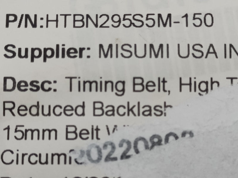 MiSUMi HTBN295S5M-150 High Torque Timing Belt 59 Teeth 15mm Wide - Maverick Industrial Sales