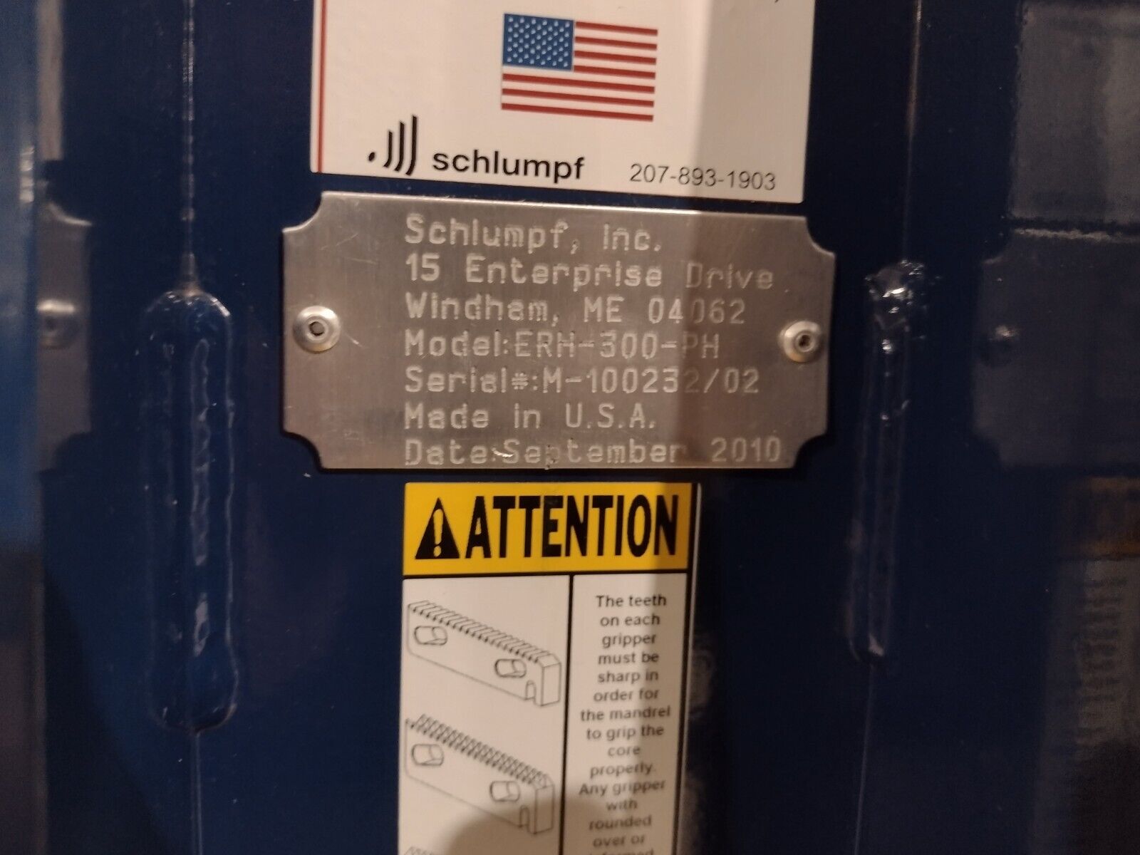 Schlumpf ERH-300-PH Portable Electric Roll Handler 300 LB Capacity *Needs Repair - For parts or not working - Maverick Industrial Sales