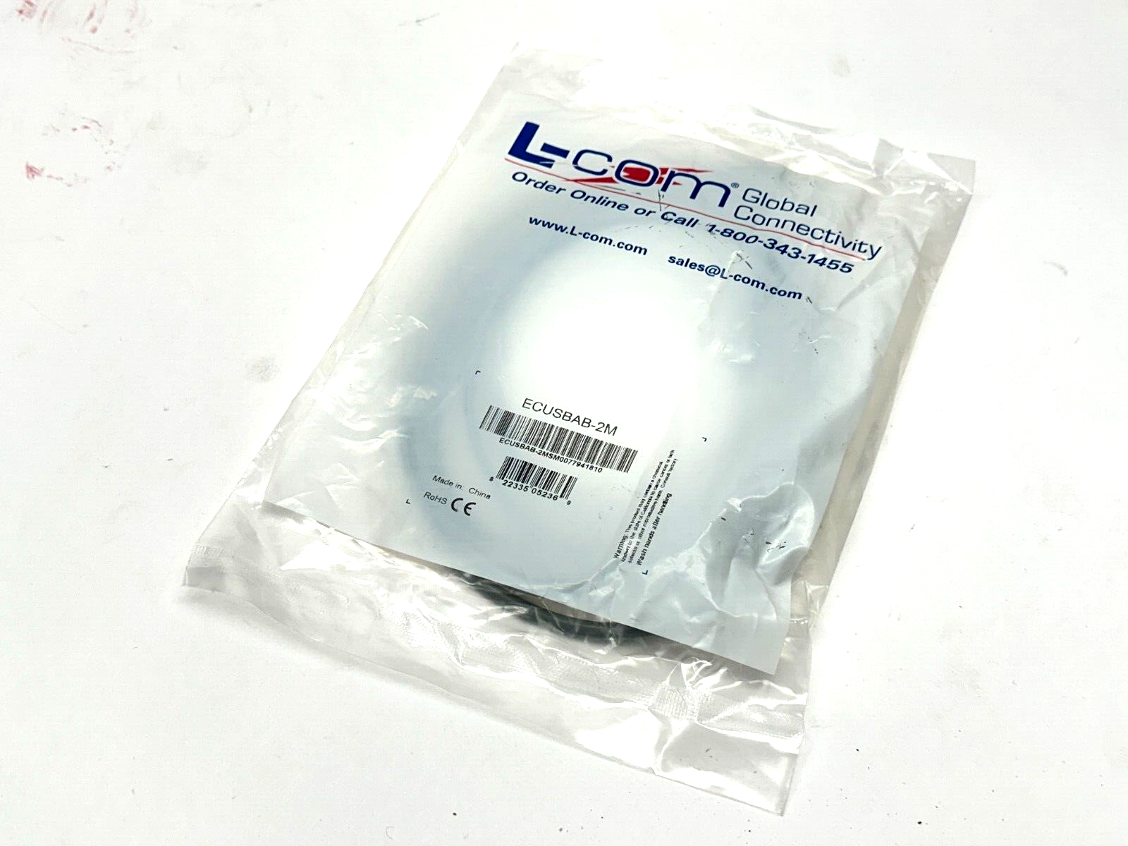 ECUSBAB-2M | L-Com Deluxe USB Cable Type A - B 2m Length - New - Maverick Industrial Sales