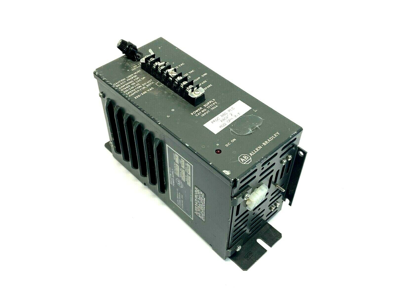 1771-P2 | Allen Bradley Ser A Power Supply 120/220V 1/.5A - For parts or not working - Maverick Industrial Sales