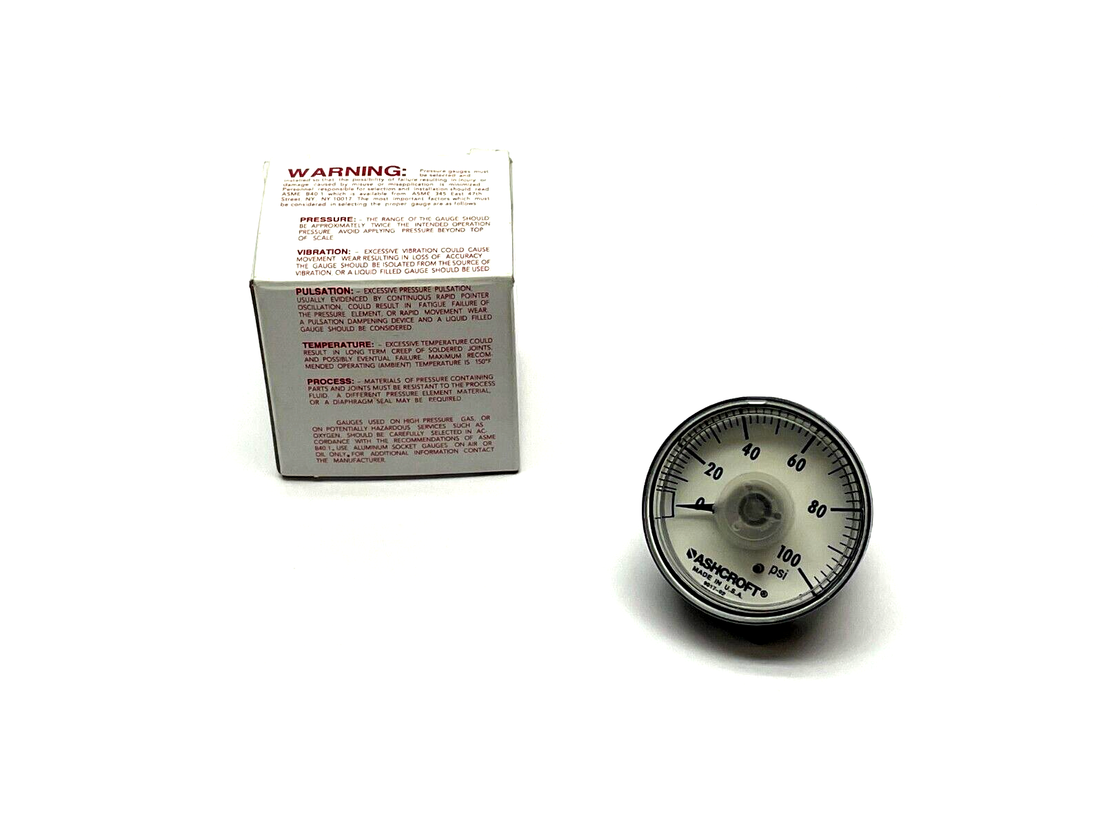 Ashcroft Pressure Gauge 0-100psi 1/8" NPT - Maverick Industrial Sales