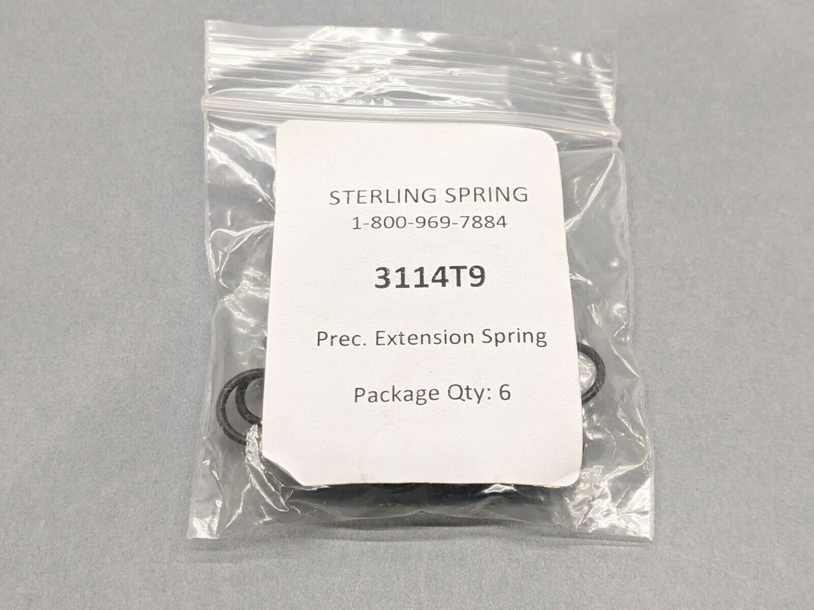 3114T9 | Sterling Springs Extension Springs 1.375" Length 0.5" OD PKG OF 6 - New - Maverick Industrial Sales