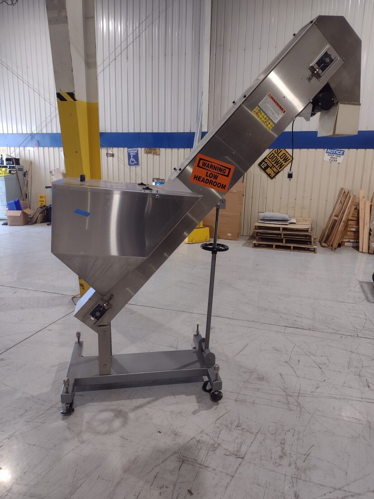Kaps-All FS-B Elevator Conveyor With Hopper 90V DC 8 Inch Cleated Belt - Maverick Industrial Sales