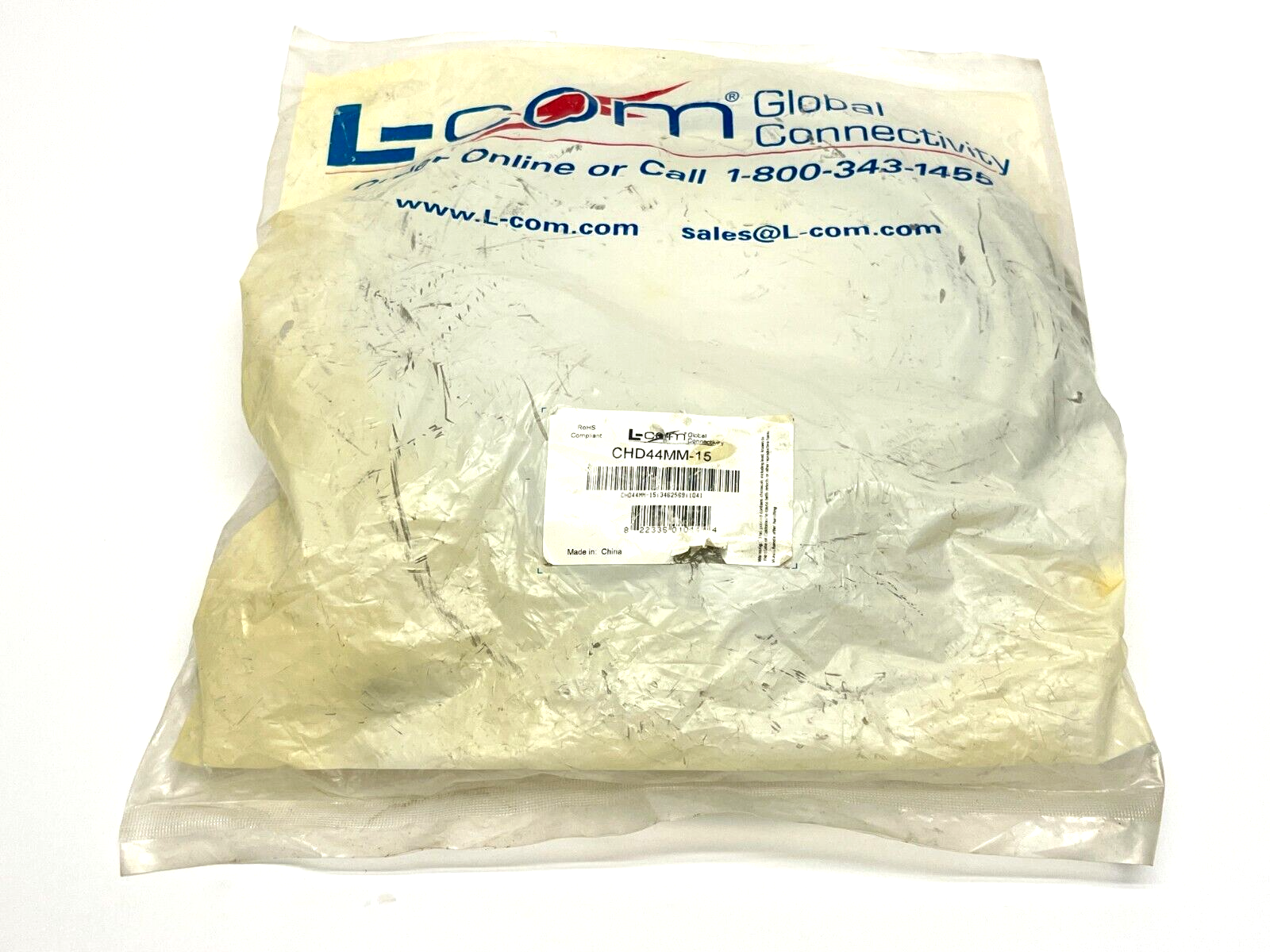 L-Com CHD44MM-15 Deluxe Molded D-Sub Cable HD44 Male/Male 15ft - New - Maverick Industrial Sales