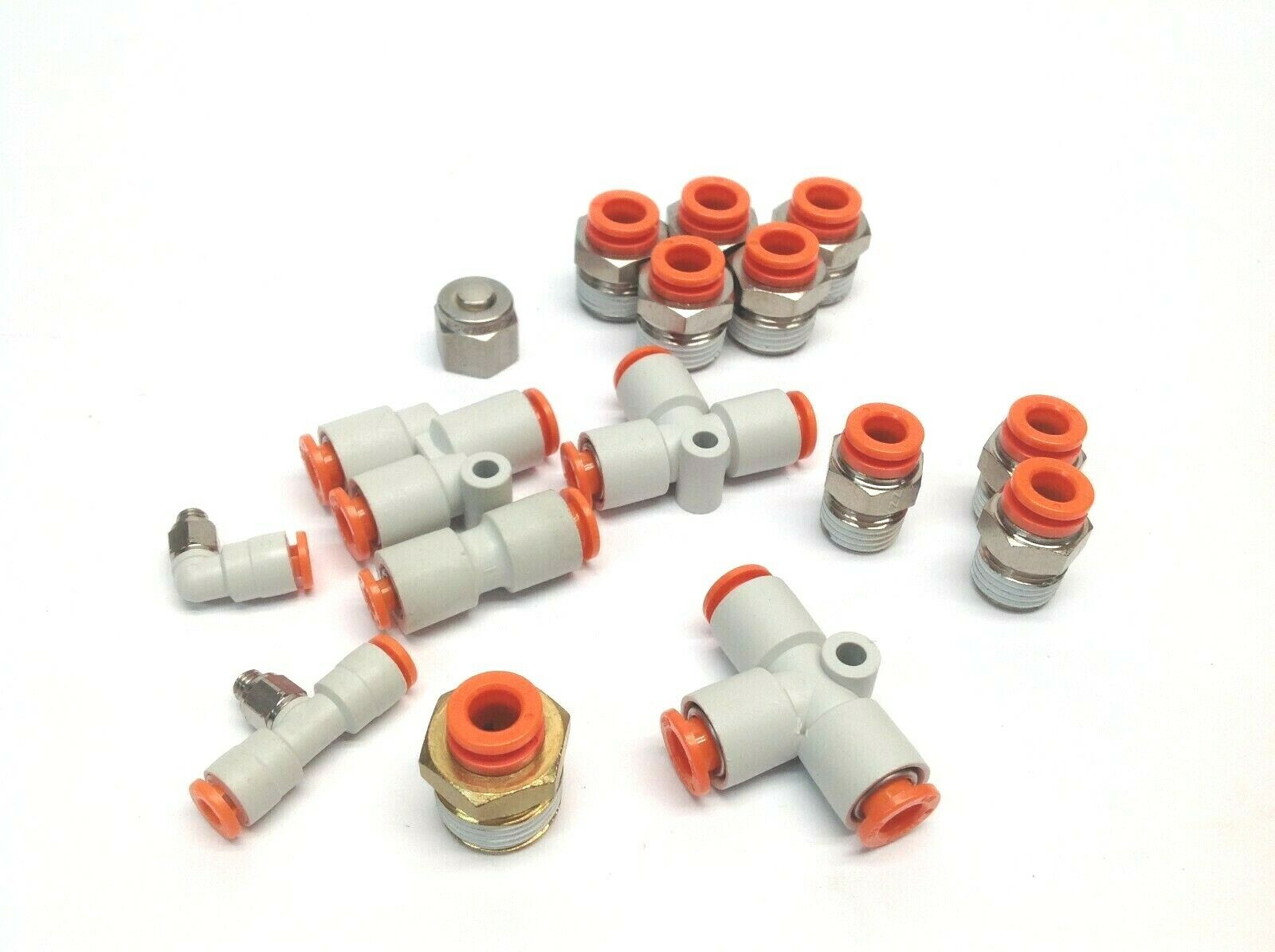 Lot of SMC Assorted Pneumatic Fittings - Used - Maverick Industrial Sales