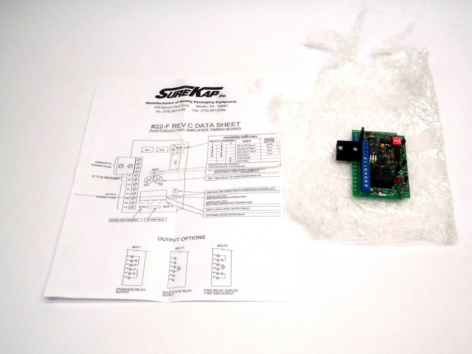 CC00304 22F 22-F | SureKap Photoelectric Timing Board SK6000-BF6 Auto Capper - New Other - Maverick Industrial Sales
