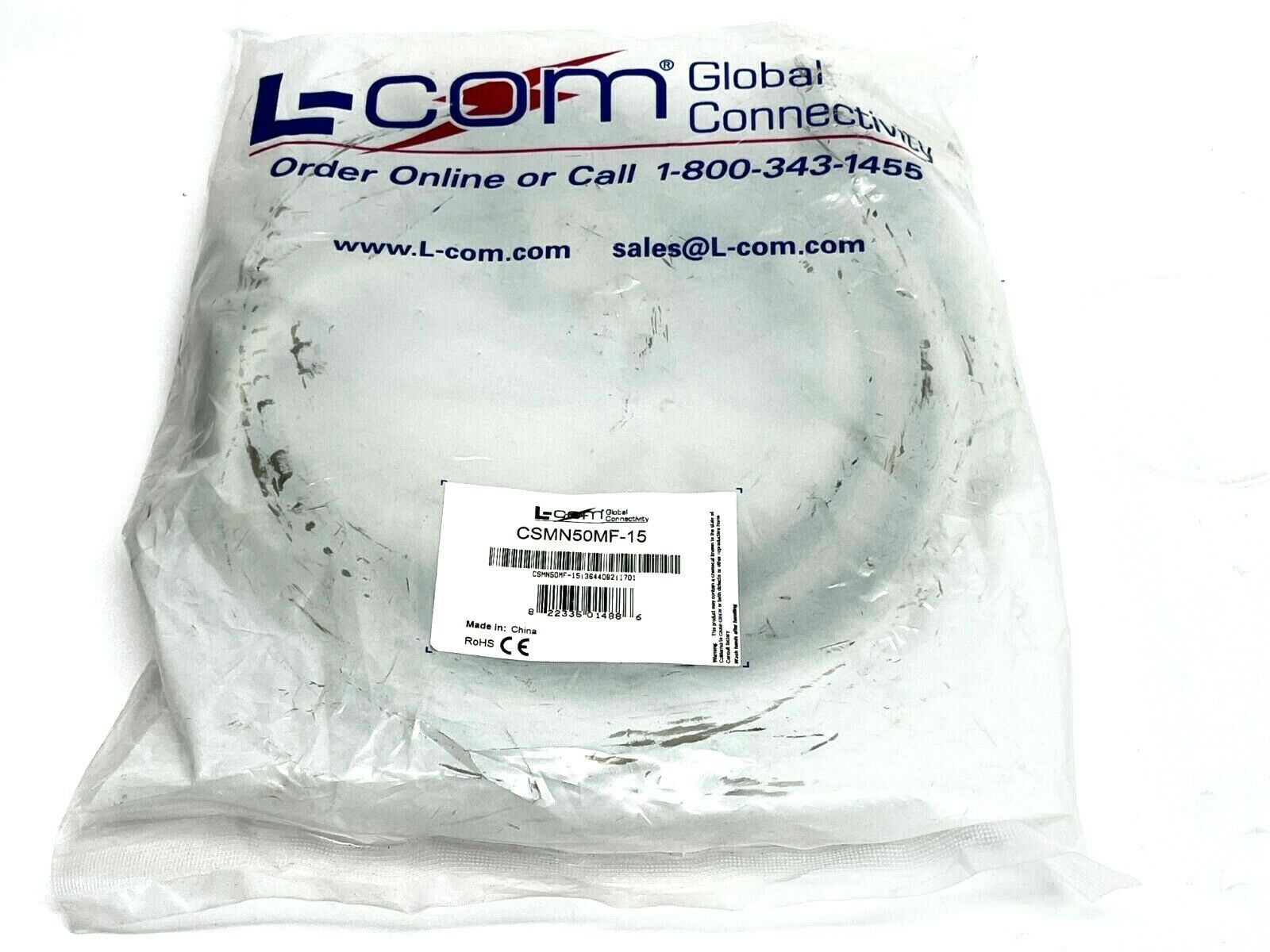 L-Com CSMN50MF-15 Deluxe Molded D-Sub Cable DB50 Male / Female 15ft - New - Maverick Industrial Sales