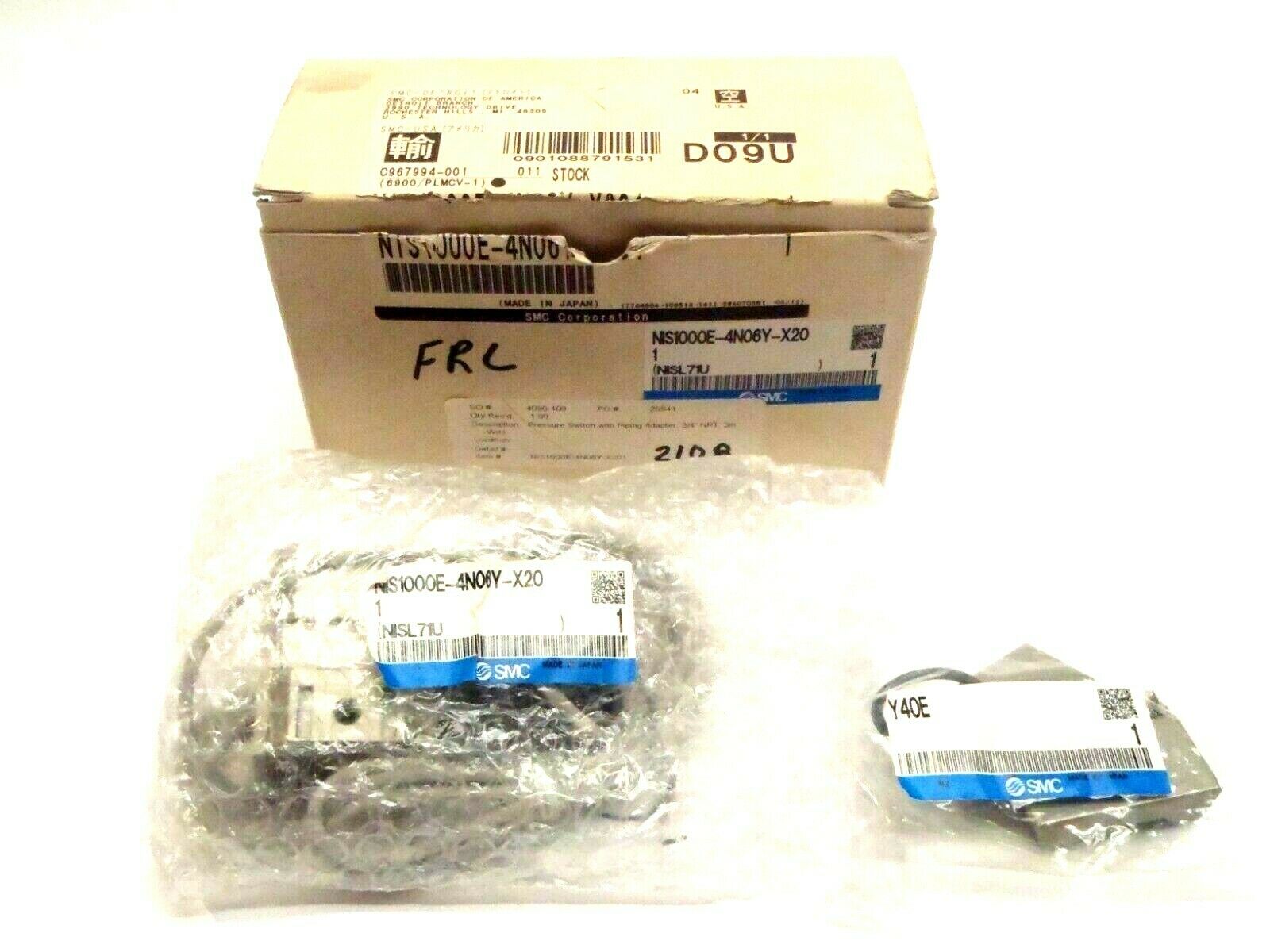 NIS1000E-4No6Y-X201 | SMC Pressure Switch with Piping Adapter - New – Open box - Maverick Industrial Sales