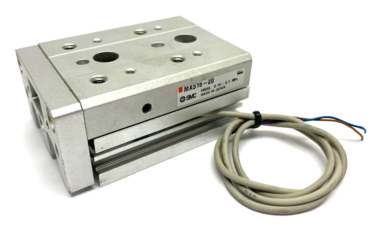 MXS16-20 | SMC Guided Pneumatic Cylinder 16mm Bore 20mm Stroke - Used - Maverick Industrial Sales