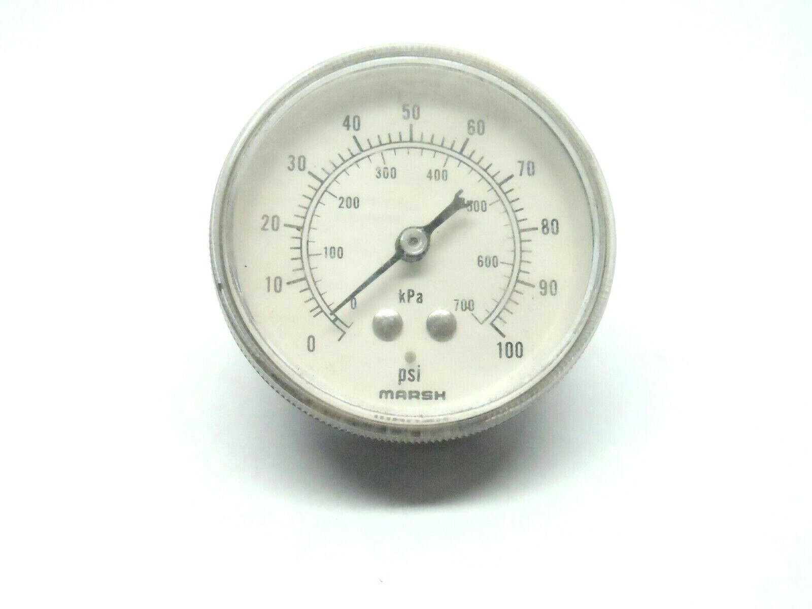 Marsh 2-1/2" Dual Scale Pressure Gauge 0-1000 PSI 0-7000 kPa Back - Maverick Industrial Sales