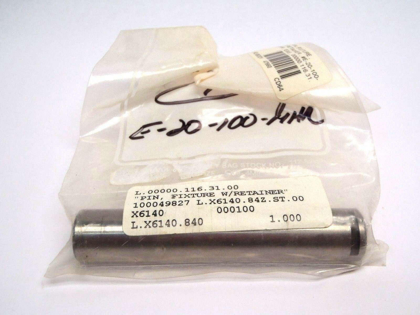 E-20-100-MHR | E&E Pin, Fixture W/ Retainer - New – Open box - Maverick Industrial Sales