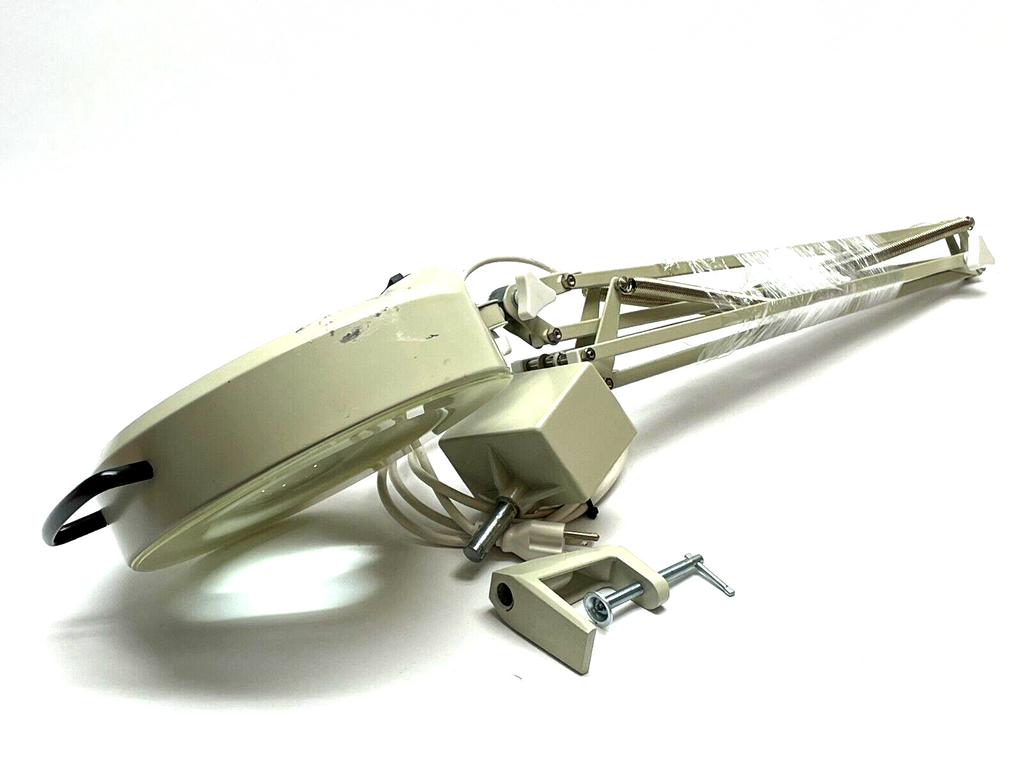 Luminaire LTS120-30-WHITE Swing Arm Clamp on Fluorescent Magnifying Task  Light