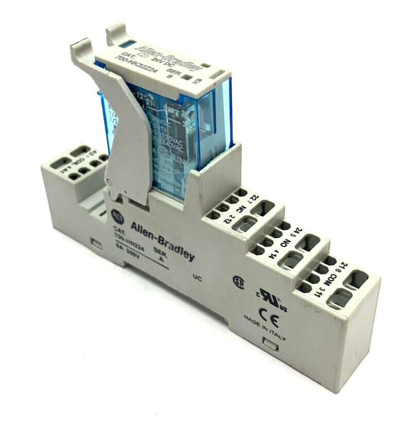700-HN224, 700-HK32Z24 | Allen Bradley 700-HN224 Ser. A Relay Base w/ Allen Bradley 700-HK32Z24 Relay - Used - Maverick Industrial Sales