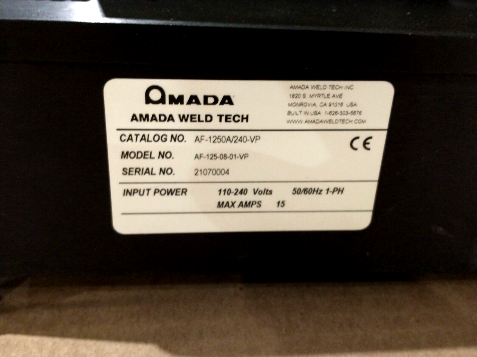 AMADA AF-1250A/240-VP MIYACHI Lid Placement, Tack & Seam Sealing, Sealer System - Maverick Industrial Sales