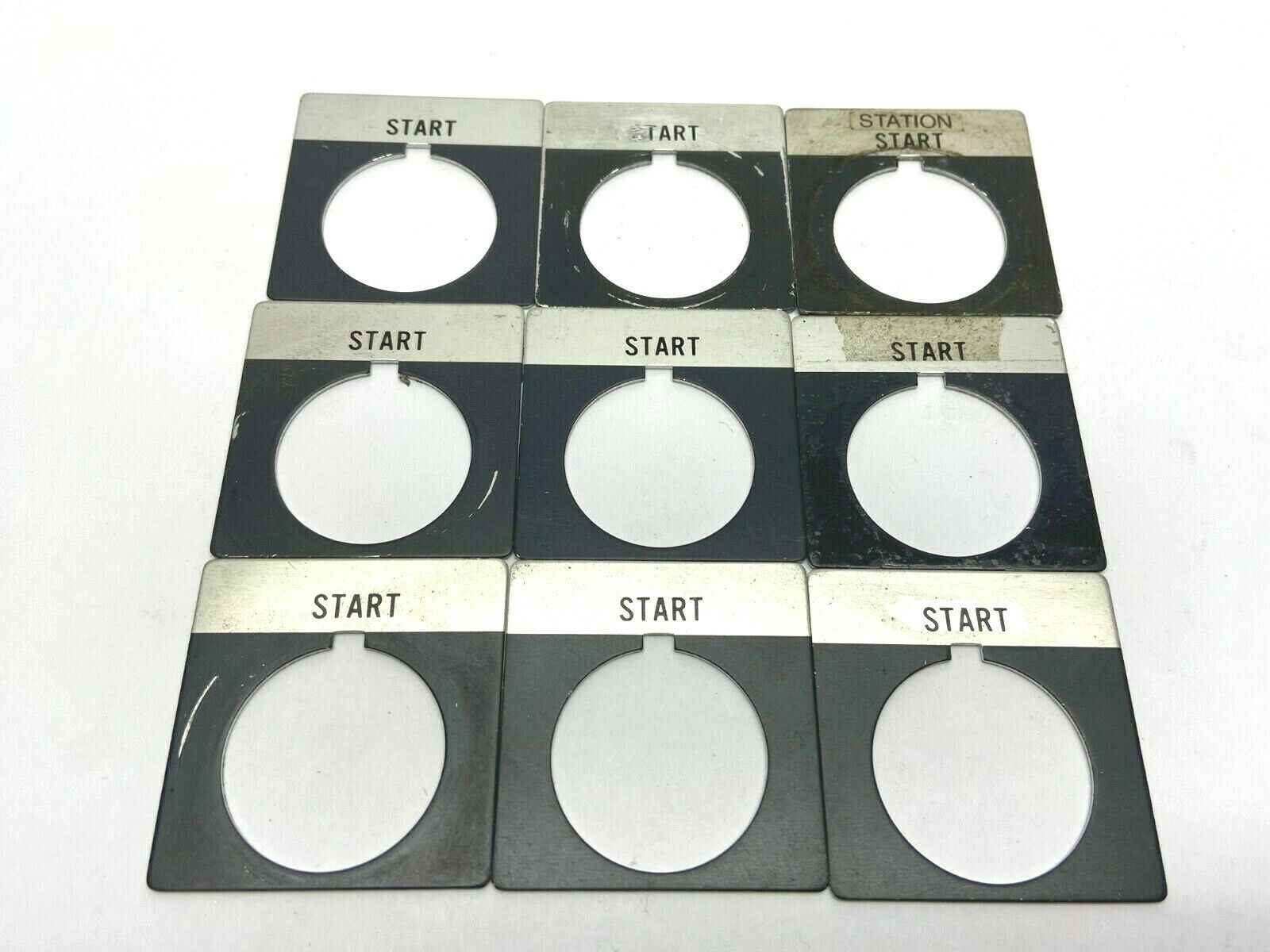 30mm Pushbutton Switch Plate "Start" LOT OF 9 - Used - Maverick Industrial Sales