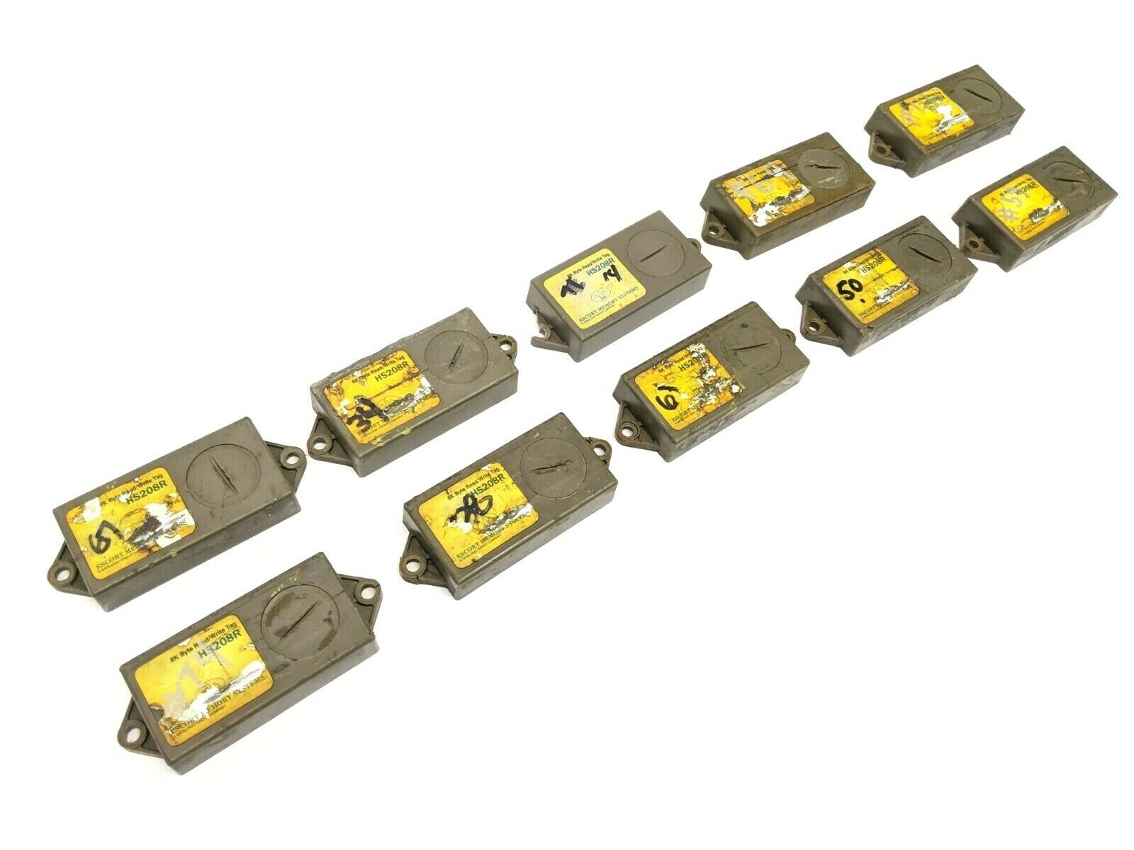 HS208R | Datalogic Escort Memory 8KB Read/Write RFID Tag w/ BROKEN TABS LOT OF 10 - Used - Maverick Industrial Sales