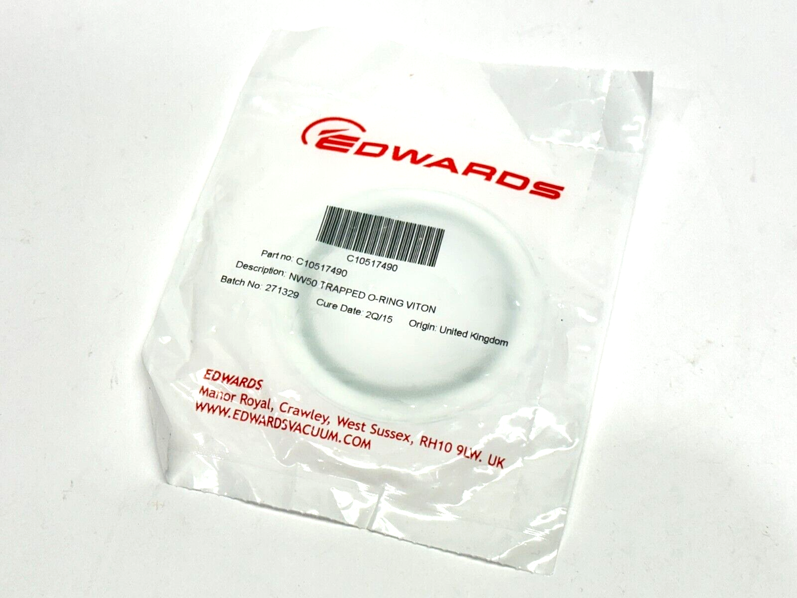 Edwards C10517490 Trapped O-Ring Viton Seal NW50 - Maverick Industrial Sales