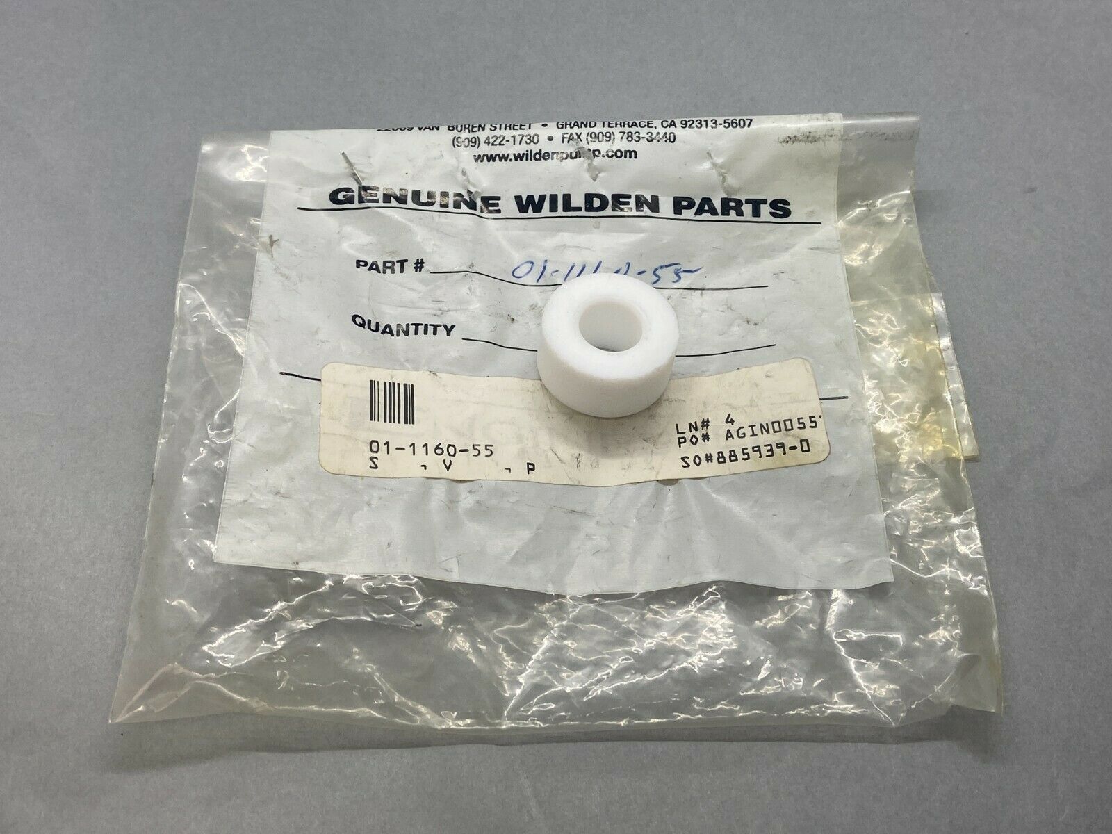01-1160-55 | Wilden Bottom Valve Seat for T1 Ultrapure III Pump - New – Open box - Maverick Industrial Sales